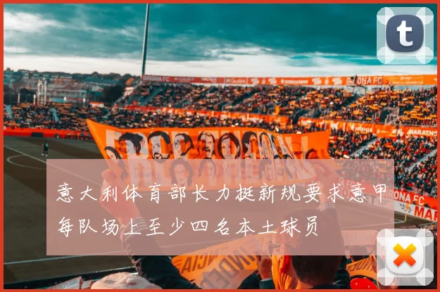 意大利体育部长力挺新规要求意甲每队场上至少四名本土球员